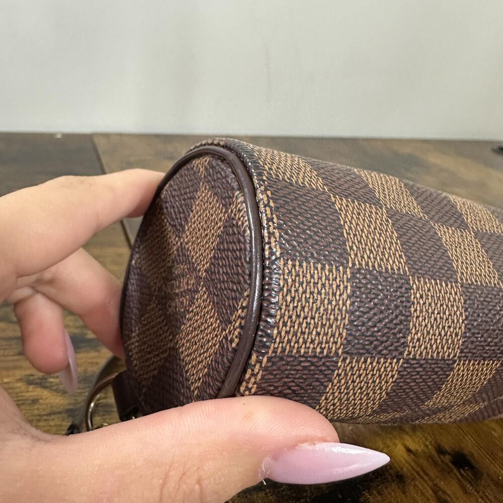 Louis Vuitton Mini Papillon Accessories Pochette Bag Brown Damier Canvas Leather - Picture 11 of 16
